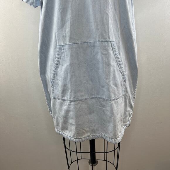 MARC BY MARC JACOBS Sunbleached Pale Indigo Cotton Short Sleeve Shirt Dress Sz M - Picture 4 of 10